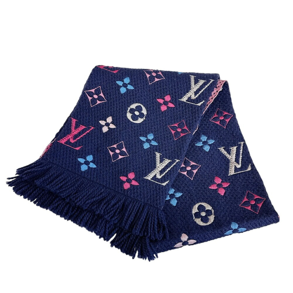 LOUIS VUITTON M70899 Echarpe Mania Rainbow Monogram Scarf, Navy